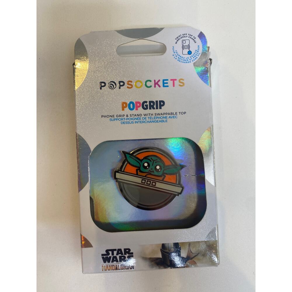 Baby Yoda Grogu Pod Mandalorian Popsocket Popgrip NIB Orange Green Star Wars